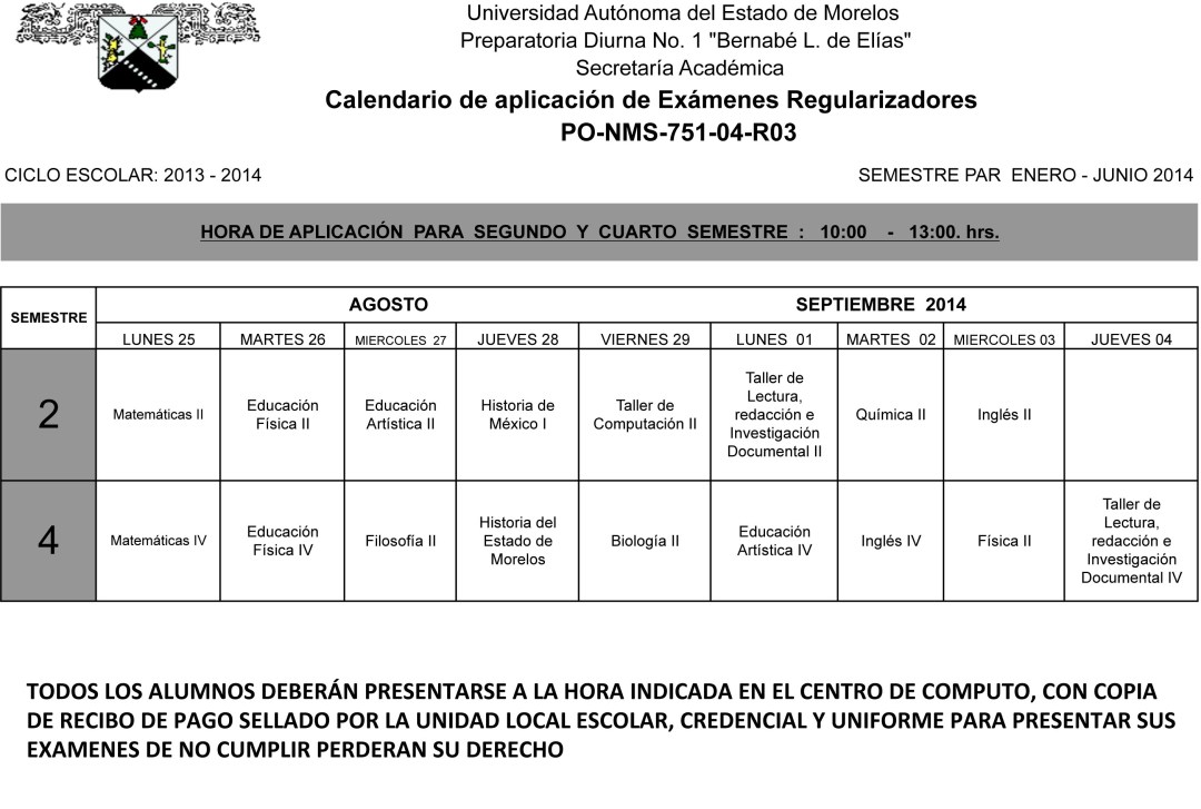Calend Exam Reg_PAR 2013.xls