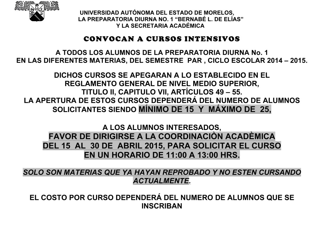 CONVOCATORIA CURSO INTESIVO AGO-DIC_ 2014