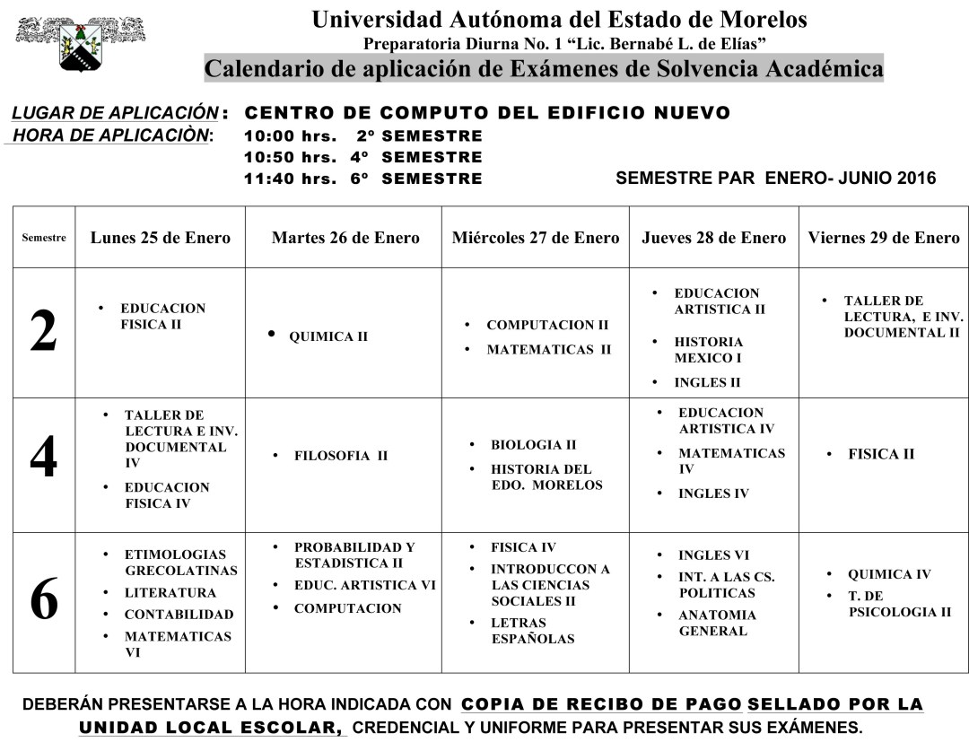 Microsoft Word - Calendario Examen Solvencia ENE- JUN-16.doc