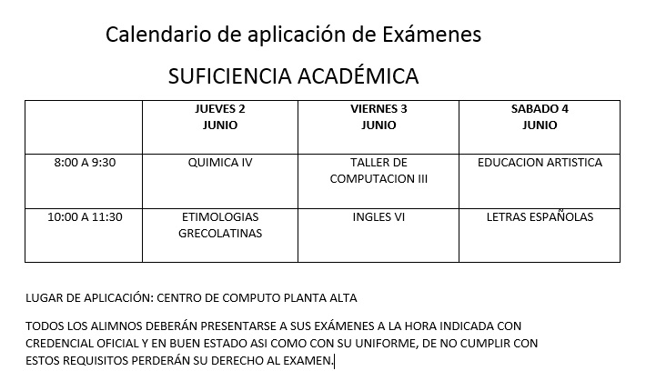 CALENDARIOEXAMENSUF
